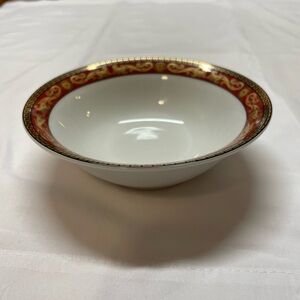 Elegant Red and Gold Rimmed Bowl